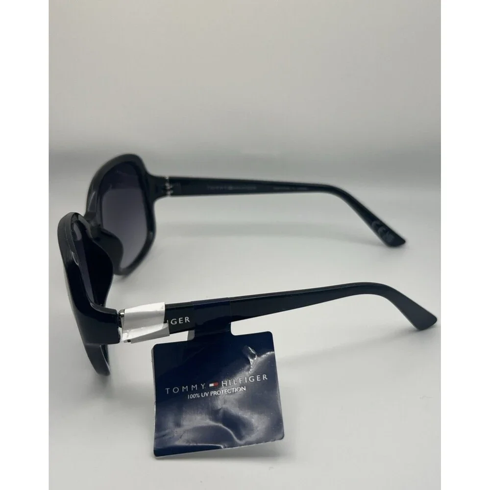 Tommy Hilfiger Hilfiger WP OL577 Oversized Oval Sunglasses Shiny Black/Smoke
